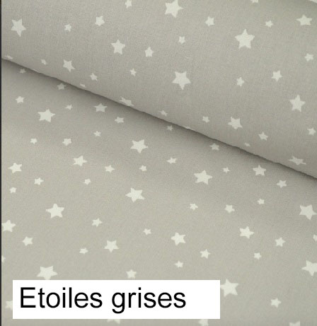 tissu étoiles grises