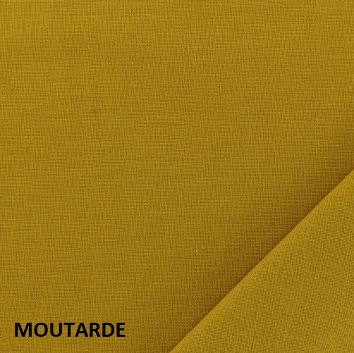 tissu coton moutarde